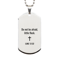 Load image into Gallery viewer, Luke 12 32 Dog Tag Necklaces - Luke 12:32 Necklace for Men – front view
