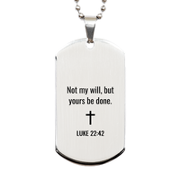 Load image into Gallery viewer, Luke 22 42 Dog Tag Necklaces - Luke 22:42 Necklace for Men – front view
