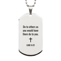 Load image into Gallery viewer, Luke 6 31 Dog Tag Necklaces - Luke 6:31 Necklace for Men – front view
