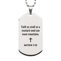 Load image into Gallery viewer, Matthew 17 20 Dog Tag Necklaces - Matthew 17:20 Necklace for Men – front view
