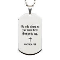 Load image into Gallery viewer, Matthew 7 12 Dog Tag Necklaces - Matthew 7:12 Necklace for Men – front view
