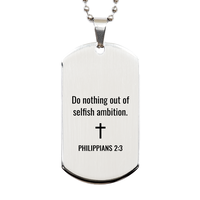 Load image into Gallery viewer, Philippians 2 3 Dog Tag Necklaces - Philippians 2:3 Necklace for Men – front view
