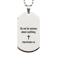 Load image into Gallery viewer, Philippians 4 6 Dog Tag Necklaces - Philippians 4:6 Necklace for Men – front view
