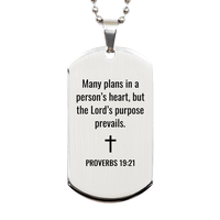 Load image into Gallery viewer, Proverbs 19 21 Dog Tag Necklaces - Proverbs 19:21 Necklace for Men – front view
