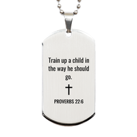 Load image into Gallery viewer, Proverbs 22 6 Dog Tag Necklaces - Proverbs 22:6 Necklace for Men – front view
