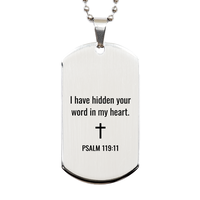 Load image into Gallery viewer, Psalm 119 11 Dog Tag Necklaces - Psalm 119:11 Necklace for Men – front view
