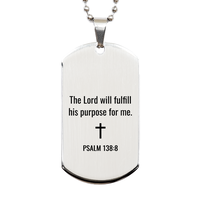Load image into Gallery viewer, Psalm 138 8 Dog Tag Necklaces - Psalm 138:8 Necklace for Men – front view
