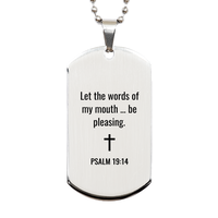 Load image into Gallery viewer, Psalm 19 14 Dog Tag Necklaces - Psalm 19:14 Necklace for Men – front view
