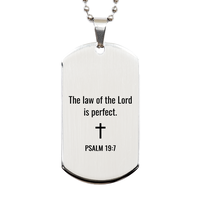 Load image into Gallery viewer, Psalm 19 7 Dog Tag Necklaces - Psalm 19:7 Necklace for Men – front view
