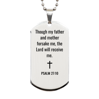 Load image into Gallery viewer, Psalm 27 10 Dog Tag Necklaces - Psalm 27:10 Necklace for Men – front view
