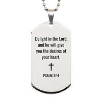Load image into Gallery viewer, Psalm 37 4 Dog Tag Necklaces - Psalm 37:4 Necklace for Men – front view
