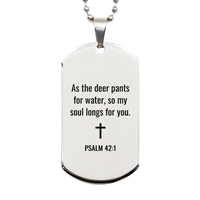 Load image into Gallery viewer, Psalm 42 1 Dog Tag Necklaces - Psalm 42:1 Necklace for Men – front view
