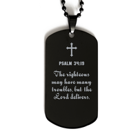 Load image into Gallery viewer, Psalm 34 19 Gifts for Men - The righteous may have many troubles but the Lord delivers – front view
