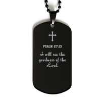 Load image into Gallery viewer, Psalm 27:13 Dog Tag Necklace – I Will See the Goodness of the Lord
