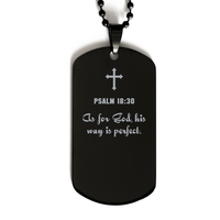Load image into Gallery viewer, Psalm 18:30 Dog Tag Necklace – As for God, His Way Is Perfect
