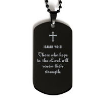 Load image into Gallery viewer, Isaiah 40:31 Dog Tag Necklace – Those Who Hope In The Lord Will Renew Their Strength
