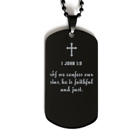 Load image into Gallery viewer, 1 John 1 9 Gifts for Men - If we confess our sins he is faithful and just – front view
