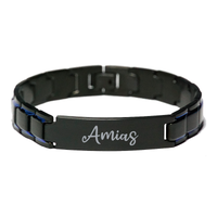 Load image into Gallery viewer, Amias Bracelet Personalized for Men Custom Name Engraved Jewelry for Boys Men Him Birthday Christmas Adjustable Link Bracelet – front view
