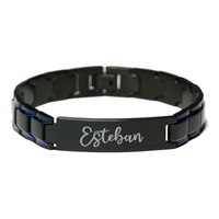 Load image into Gallery viewer, Esteban Bracelet Personalized for Men Custom Name Engraved Jewelry for Boys Men Him Birthday Christmas Adjustable Link Bracelet – front view
