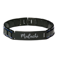 Load image into Gallery viewer, Malachi Bracelet Personalized for Men Custom Name Engraved Jewelry for Boys Men Him Birthday Christmas Adjustable Link Bracelet – front view
