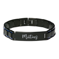 Load image into Gallery viewer, Matias Bracelet Personalized for Men Custom Name Engraved Jewelry for Boys Men Him Birthday Christmas Adjustable Link Bracelet – front view
