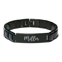 Load image into Gallery viewer, Miller Bracelet Personalized for Men Custom Name Engraved Jewelry for Boys Men Him Birthday Christmas Adjustable Link Bracelet – front view
