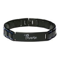 Load image into Gallery viewer, Thane Bracelet Personalized for Men Custom Name Engraved Jewelry for Boys Men Him Birthday Christmas Adjustable Link Bracelet – front view
