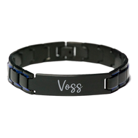 Load image into Gallery viewer, Voss Bracelet Personalized for Men Custom Name Engraved Jewelry for Boys Men Him Birthday Christmas Adjustable Link Bracelet – front view
