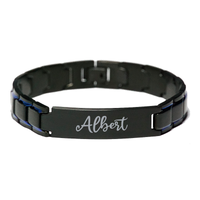 Load image into Gallery viewer, Albert Bracelet Personalized for Men Custom Name Engraved Jewelry for Boys Men Him Birthday Christmas Adjustable Link Bracelet – front view
