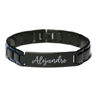 Load image into Gallery viewer, Alejandro Bracelet Personalized for Men Custom Name Engraved Jewelry for Boys Men Him Birthday Christmas Adjustable Link Bracelet – front view
