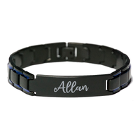 Load image into Gallery viewer, Allan Bracelet Personalized for Men Custom Name Engraved Jewelry for Boys Men Him Birthday Christmas Adjustable Link Bracelet – front view
