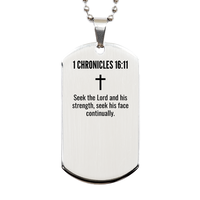 Load image into Gallery viewer, 1 Chronicles 16 11 Gifts - 1 Chronicles 16 11 Dog Tag Necklace – front view

