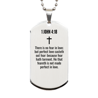 Load image into Gallery viewer, 1 John 4 18 Gifts - 1 John 4 18 Dog Tag Necklace – front view
