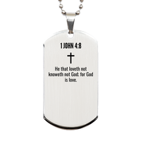 Load image into Gallery viewer, 1 John 4 8 Gifts - 1 John 4 8 Dog Tag Necklace – front view
