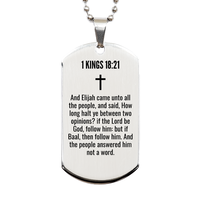 Load image into Gallery viewer, 1 Kings 18 21 Gifts - 1 Kings 18 21 Dog Tag Necklace – front view
