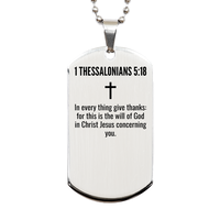 Load image into Gallery viewer, 1 Thessalonians 5 18 Gifts - 1 Thessalonians 5 18 Dog Tag Necklace – front view
