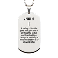 Load image into Gallery viewer, 2 Peter 1 3 Gifts - 2 Peter 1 3 Dog Tag Necklace – front view
