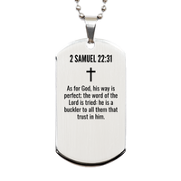 Load image into Gallery viewer, 2 Samuel 22 31 Gifts - 2 Samuel 22 31 Dog Tag Necklace – front view
