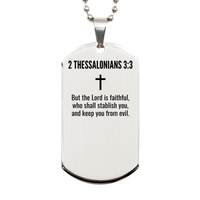 Load image into Gallery viewer, 2 Thessalonians 3 3 Gifts - 2 Thessalonians 3 3 Dog Tag Necklace – front view
