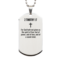 Load image into Gallery viewer, 2 Timothy 1 7 Gifts - 2 Timothy 1 7 Dog Tag Necklace – front view
