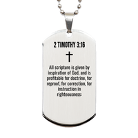 Load image into Gallery viewer, 2 Timothy 3 16 Gifts - 2 Timothy 3 16 Dog Tag Necklace – front view
