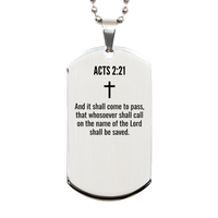 Load image into Gallery viewer, Acts 2 21 Gifts - Acts 2 21 Dog Tag Necklace – front view
