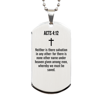 Load image into Gallery viewer, Acts 4 12 Gifts - Acts 4 12 Dog Tag Necklace – front view
