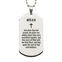 Load image into Gallery viewer, Acts 4 31 Gifts - Acts 4 31 Dog Tag Necklace – front view

