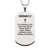 Load image into Gallery viewer, Colossians 3 12 Gifts - Colossians 3 12 Dog Tag Necklace – front view
