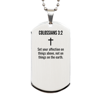 Load image into Gallery viewer, Colossians 3 2 Gifts - Colossians 3 2 Dog Tag Necklace – front view
