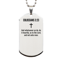 Load image into Gallery viewer, Colossians 3 23 Gifts - Colossians 3 23 Dog Tag Necklace – front view
