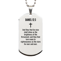 Load image into Gallery viewer, Daniel 12 3 Gifts - Daniel 12 3 Dog Tag Necklace – front view
