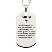 Load image into Gallery viewer, Daniel 2 21 Gifts - Daniel 2 21 Dog Tag Necklace – front view
