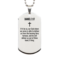 Load image into Gallery viewer, Daniel 3 17 Gifts - Daniel 3 17 Dog Tag Necklace – front view

